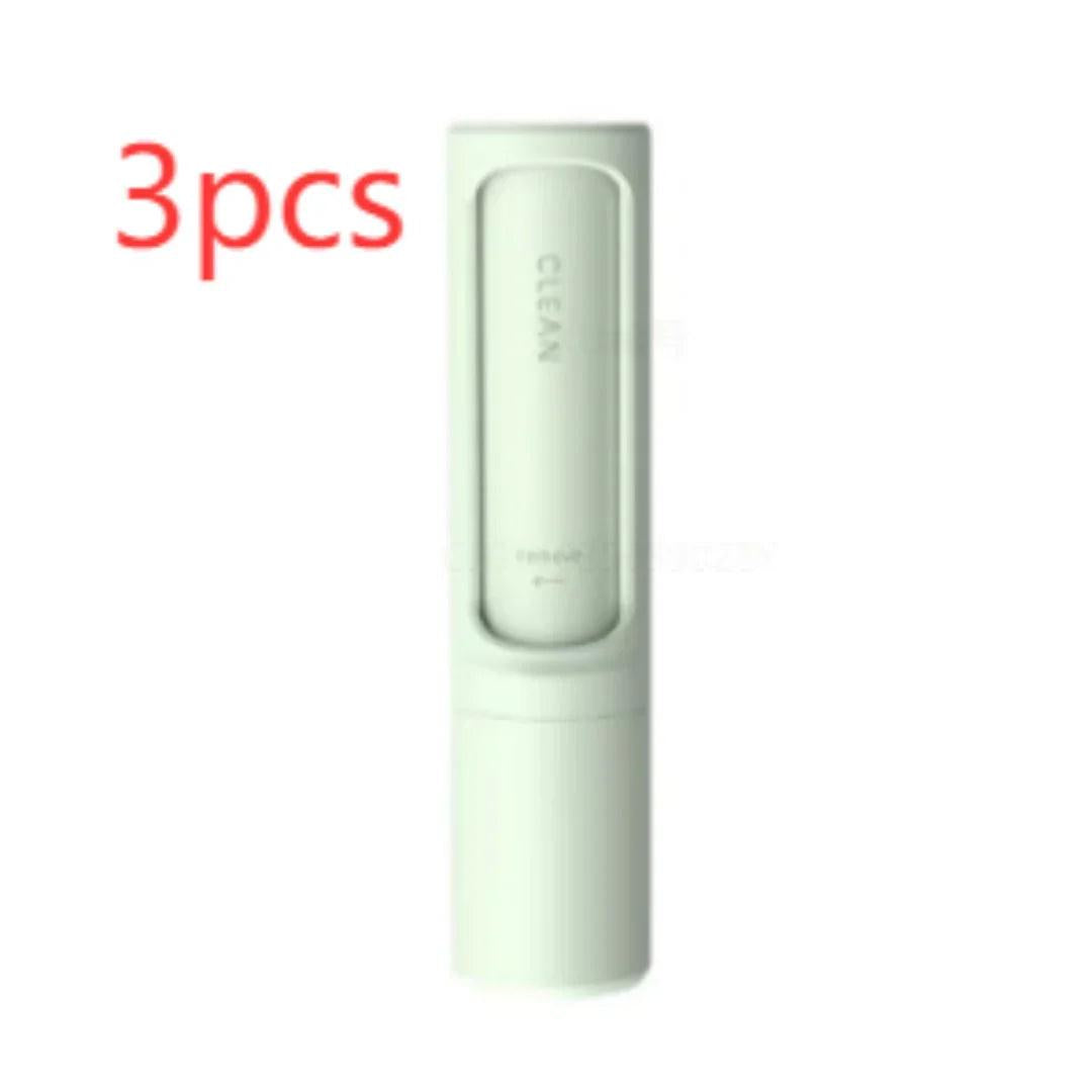 Set of 3 portable pet cleaning brushes in white, ideal for dog and cat grooming