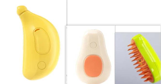 Ergonomic pet grooming brushes with silicone bristles for cats and dogs