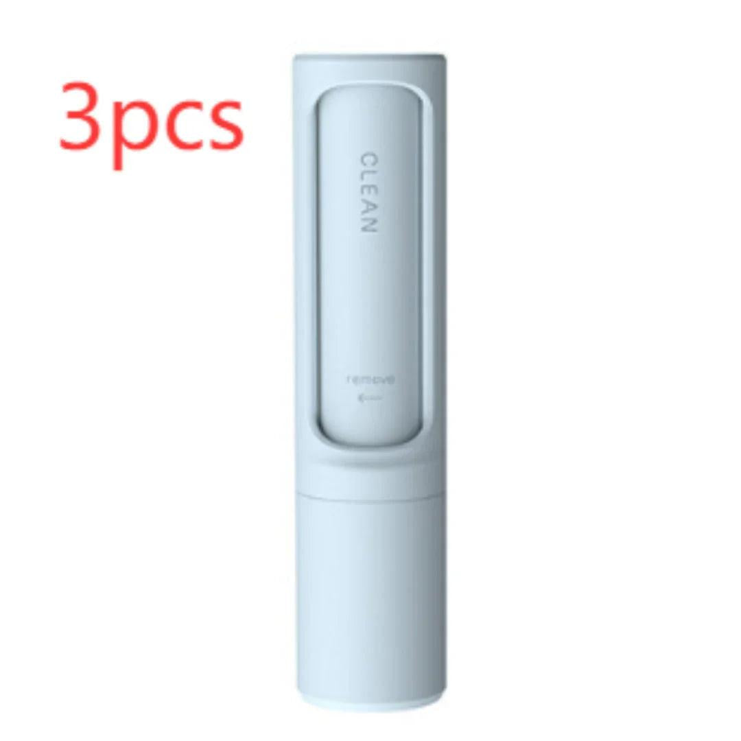 Set of 3 portable pet hair removers in sleek white design for dogs and cats