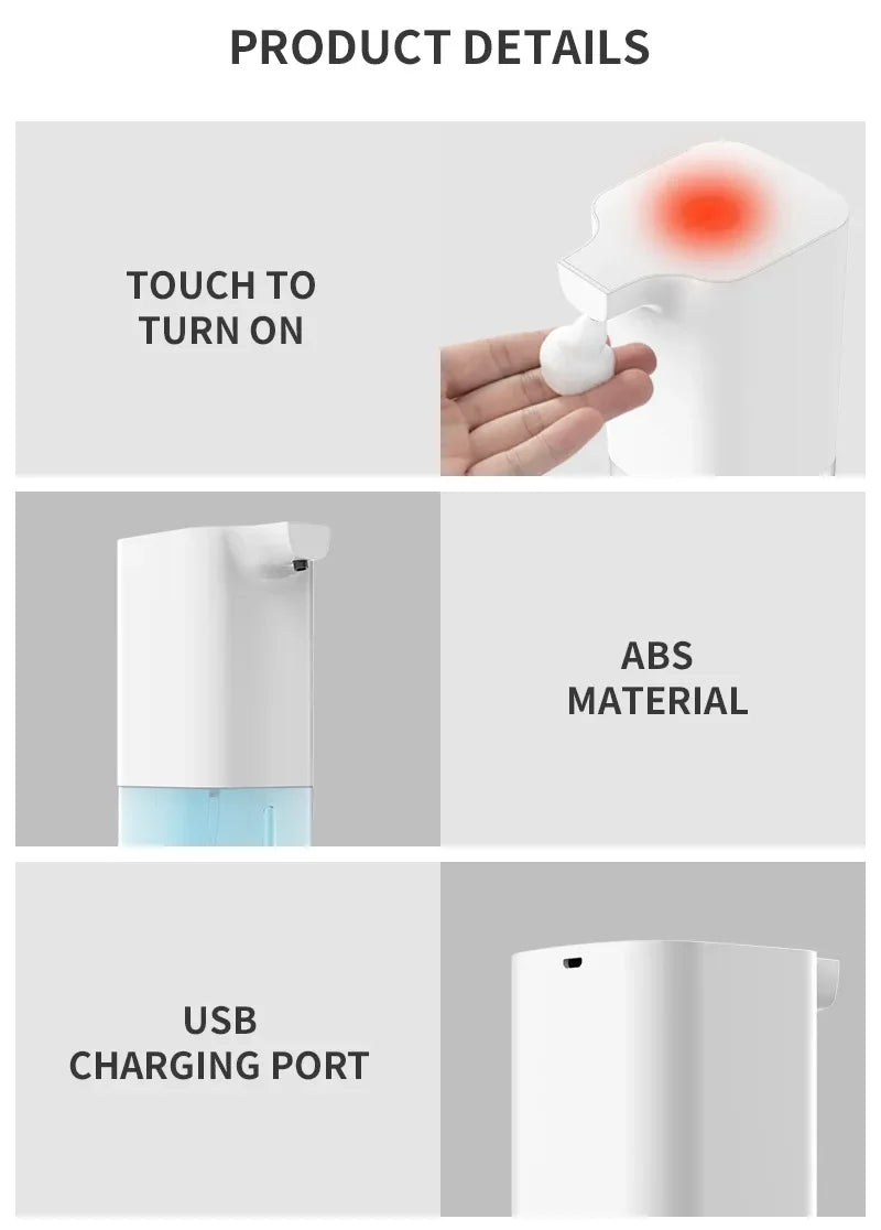Automatic Soap Dispenser Infrared Sensor Hand Sanitizer USB Rechargeable Foam Hand Sanitizer Applicable To Kitchen And Bathroom
