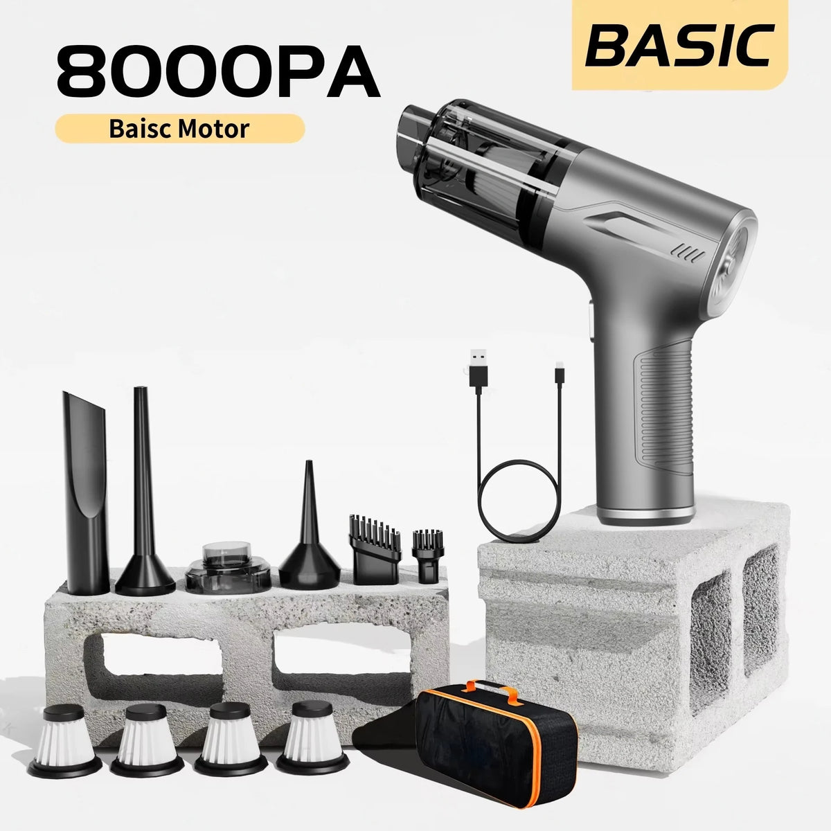 CENRR 98000PA Car Vacuum Cleaner Portable Wireless Cleaner Powerful Strong Suction Handheld Cleaning Machine for Home Appliance
