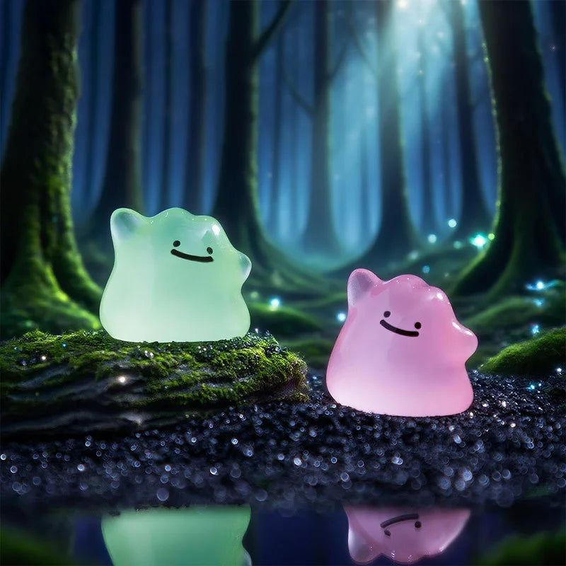 6pcs/Set Anime Pocket Monsters Multicolor Mini Figures Glow In The Dark Ditto Cute Model Decoration Doll Halloween Surprise Gift
