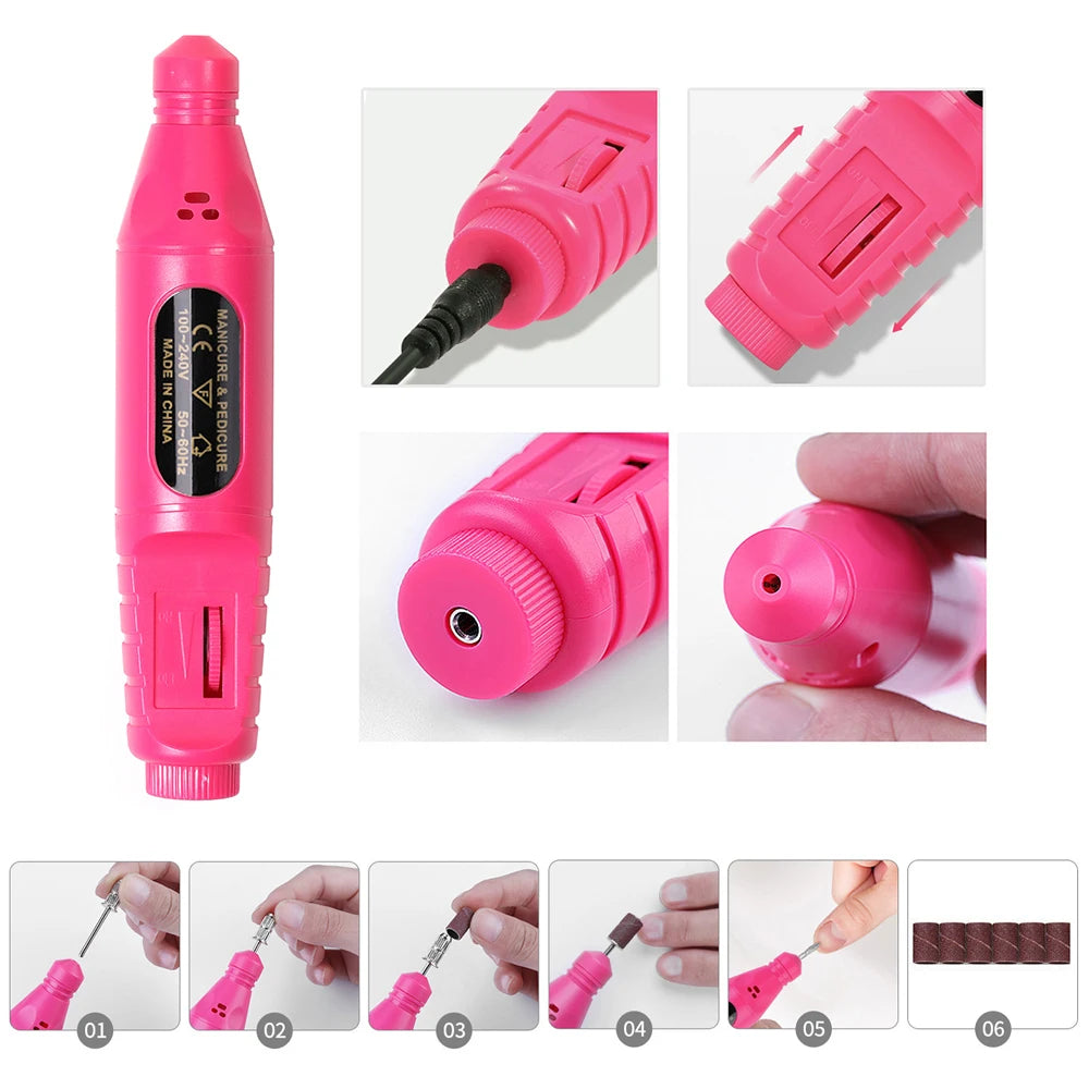 Electric Nail Drill Set File Kit Nail Lamp Gel Manicure Dryer Lamp Professional Nail Files Tool Manicure Pedicure Home Use