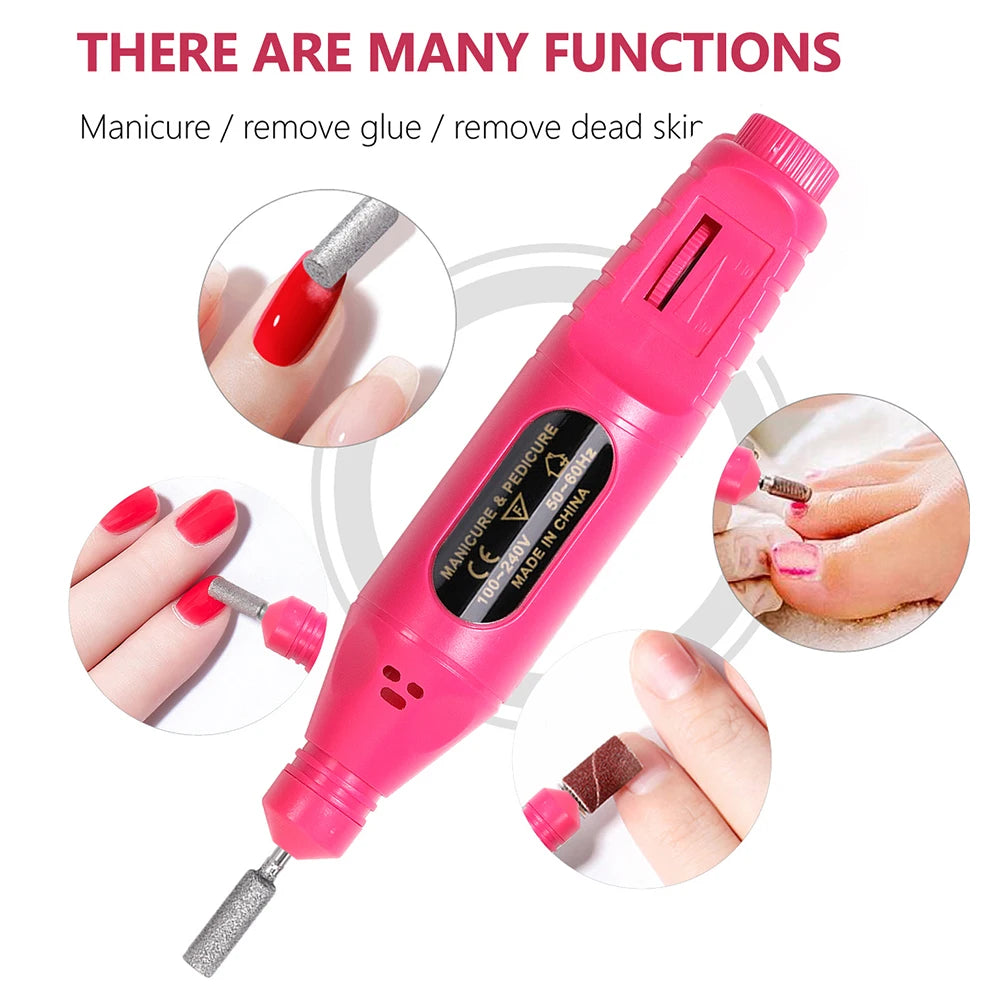 Electric Nail Drill Set File Kit Nail Lamp Gel Manicure Dryer Lamp Professional Nail Files Tool Manicure Pedicure Home Use